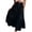 Black, variant on Flowy Midi Skirt For Women Summer High Waist Tiered Denim Skirt Button Front Ruffled A Line Jean Skirt With Pockets Vintage Casual Style S Blue