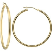 KUMI MAZZERI Solid Gold Hoop Earrings 14k Real Gold For Women and Men - Hypoallergenic, Made in the USA, Available in Yellow or White Gold