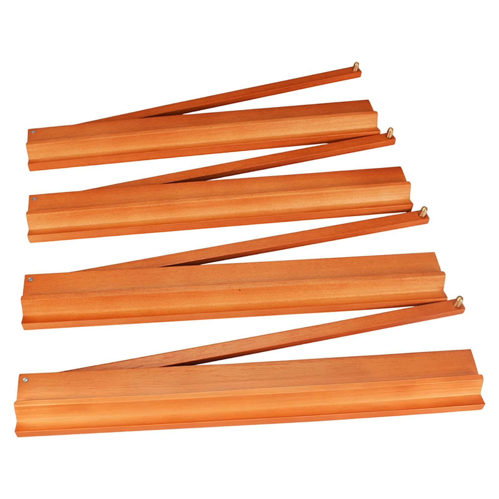 4 Pack Mahjong Game Rack Solid Wood Organizer Smooth Push Rod for Family Parties Gatherings