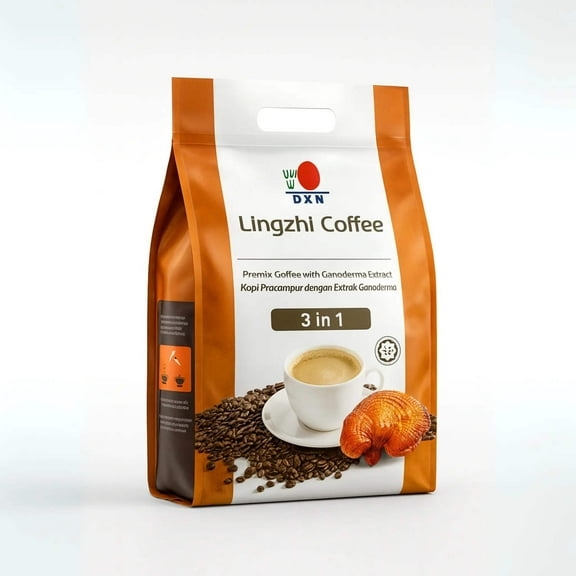 DXN Lingzhi Coffee 3 in 1, Ganoderma Coffee, 20 Pack