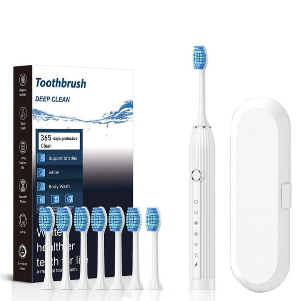XWSHYW Electrodomésticos Cepillo de Dientes Cepillo de Dientes con 8 Cabezales de Cepillo 6 Modos de Limpieza Cepillo de Dientes Mejorado Vida Más Larga Carga Más Rápida