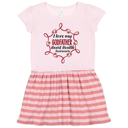 

Inktastic I Love My Godfather Heart Health Awareness Gift Toddler Girl Dress