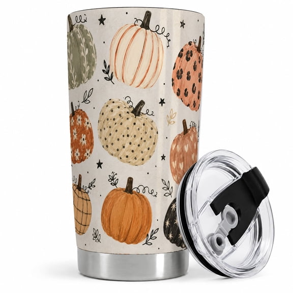 Fall Pumpkin Pattern 20oz Stainless Steel Tumbler for Commuters