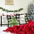 thumbnail image 2 of Christmas Pillow Covers 18x18 Set of 4 Merry Christmas Throw Pillow Covers Buffalo Plaid Christmas Pillows Farmhouse Christmas Decorations Winter Holiday Decor Cushion Case for Home Couch, 2 of 6