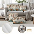 thumbnail image 6 of Teal Orange Pumpkins Fall Outdoor Waterproof Pillow Covers, Thanksgiving Vintage Botanical Decorative Square Throw Pillowcase Sofa Cushion Sham for Patio/Couch/Chair, 26"x26" 2 Pack, 6 of 8