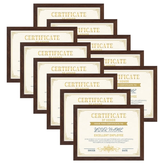 11-Pack Dark Brown 8.5x11 Document & Diploma Frames