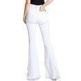 thumbnail image 3 of JC & JQ JEANS Women's High Rise Ripped Fringe Denim Flares (M, White), 3 of 3