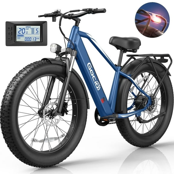 Gocio UL Certified 26"x4.0 Fat Tire Electric Bike for Adults, 1500W Peak Motor, 48V 15Ah Battery, 28MPH Max Speed, Off-Road Mountain E-bike