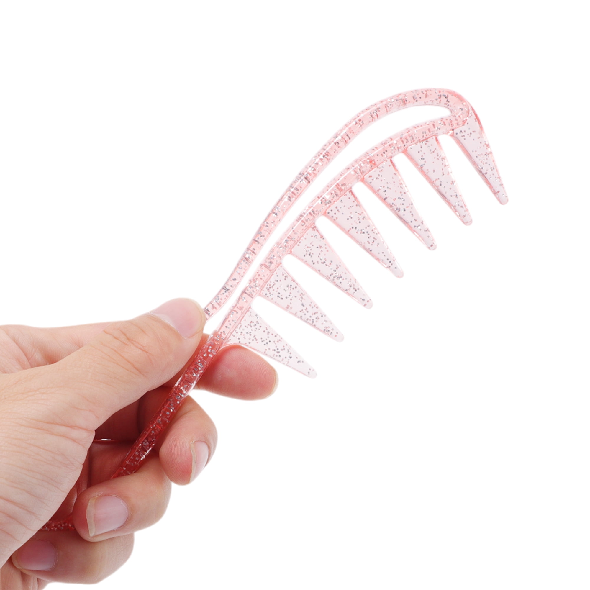 Unique Bargains 1 Pc Women Wide Tooth Comb for Curly Hair All Hair Types Pink