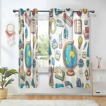 Yayeee Window Curtains Set of 2 for Living Room Light Filtering 63"x42", Beige School