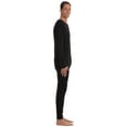 thumbnail image 2 of #followme Men's Solid Thermal Henley Adult Onesie (Black, Small), 2 of 3