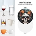 thumbnail image 6 of Pofeuu Flower Horn Skull Print Coasters for Drinks, 4Pack PU Leather Coasters, Bar Drink Coasters for Tabletop Protection, Furniture from Damage-Round Shape, 6 of 6