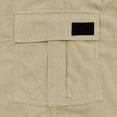 thumbnail image 4 of FRSASU Men's Casual Solid Color Corduroy Cargo Shorts Dress Short Pants Wide Leg Knee Length office Work Casual Bermuda Trousers with Pockets Khaki, 4 of 6