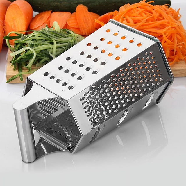 Rallador profesional de cocina, acero inoxidable, 6 superficies de rejilla múltiple, mango de agarre seguro, ideal para queso, chocolate y cítricos
