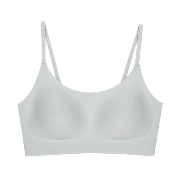 Everyday Bras Seamless Bra Without Underwire Women's Bralette Padded Comfortable Non Wired T Shirt Bra Pull On Crossback Comfortable Soft Bustier White One Size