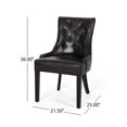 thumbnail image 2 of 2 Pieces Dinner Chairs, Tufted Dinning Chairs Set with High Backrest, Modern Dining Table Chairs with Wood Legs, Brown, 2 of 5