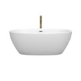 thumbnail image 2 of Juno 63 Inch Freestanding Bathtub in Matte White with Polished Chrome Trim and Floor Mounted Faucet in Brushed Gold, 2 of 5