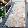 thumbnail image 2 of SAFAVIEH Cabana Caris Floral Indoor/Outdoor Runner Rug, Grey/Rust, 2' x 10', 2 of 8