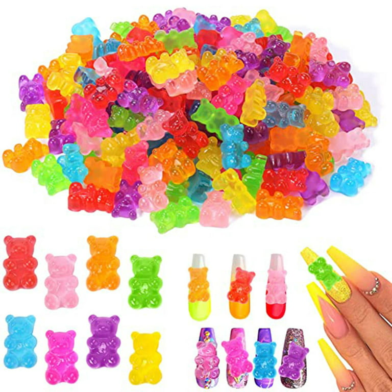 50Pcs Gummy Bear Charms DIY Supplies Resin Colorful for Necklace