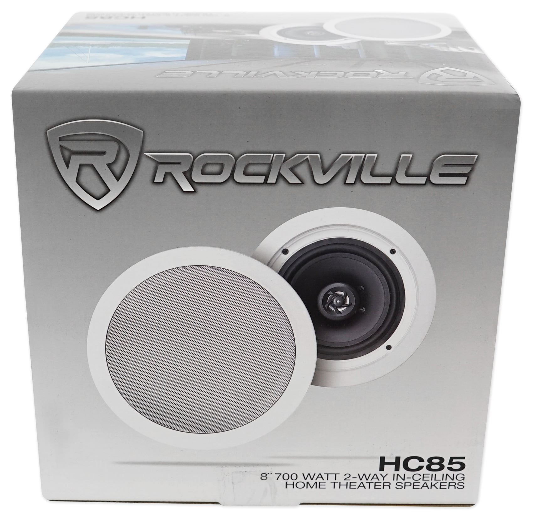 Pair Rockville Hc85 8 Inch 700 Watt In Ceiling Home Theater