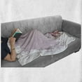 thumbnail image 6 of Wine Soft Flannel Fleece Blanket, Grunge Abstract Frame Bunch of Grapes Leaves Country Drinks Food Picnic Concept, Cozy Plush for Indoor and Outdoor Use, 70" x 90", Lilac and White, by Ambesonne, 6 of 6
