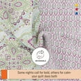 thumbnail image 6 of Color Sense 100% Cotton Printed Quilt Percale Set, Soft & Luxurious Feel, 3-Piece Percale Set Queen Jaipur, 6 of 9
