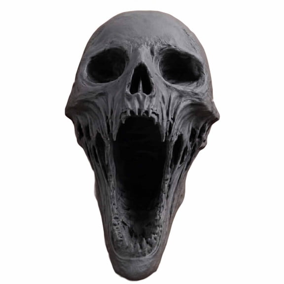 Premium Gothic Skull Sculpture, Spooky Skull Statue for Shelf Desk and Bookshelf Decor, Gothic Skeleton Head Figurine, Halloween Home Accent, 3D Skull Collectible for Office, Living Room