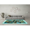 thumbnail image 3 of Ahgly Company Indoor Rectangle Abstract Light Blue Contemporary Area Rugs, 2' x 4', 3 of 4