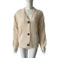 thumbnail image 6 of GEWSEY Womens Open Front Cardigan Sweaters Casual Cable Knit Long Sleeve Button Down Chunky Loose Fall Sweater (White, S), 6 of 9