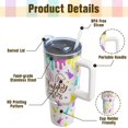 thumbnail image 2 of 40 oz Happy Easter Tumblers with Handle and Straw, Rabbit 40oz Stainless Steel Vacuum Insulated Travel Coffee Mug Cup Water Bottle, Easter Stuff Accessories Gifts for Women, 2 of 6