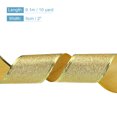 thumbnail image 2 of Unique Bargains Christmas Polyester Ribbon 2' 10 Yard Glitter Ribbon Gold Iron Wired Edge Easy to Shape DIY Crafts Gold, 2 of 7