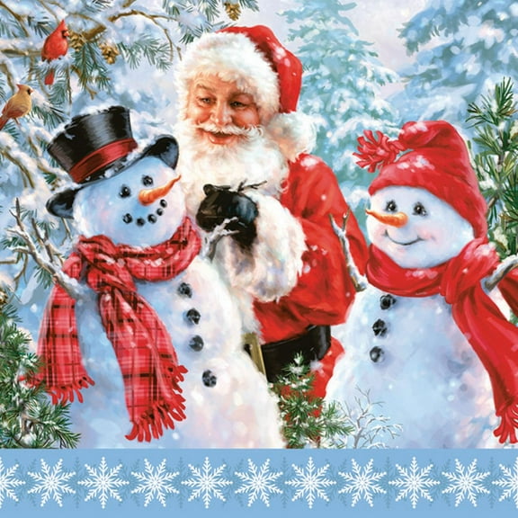 Keep Unique Christmas Snowman Couple Decoupage Paper Napkins, Assorted Color, 20/Pack