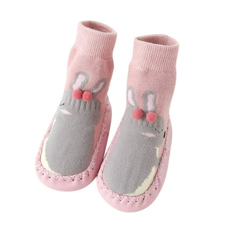 

Kids Sneakers Bunny Printed Cute Autumn Winter Boys Girls Socks Flat Bottom Non Slip Warm block Cartoon Penguin Pattern Toddler Cute Leisure Breathable Childrfen s Day Gift Waliking Shoes