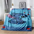 thumbnail image 3 of Manta de felpa suave con dibujos animados de Disney Stitch, manta de franela para sala de estar, dormitorio, cama, sofá, funda de picnic, 3 of 5
