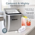 thumbnail image 2 of Igloo 26-Pound Automatic Portable Countertop Ice Maker Machine, Stainless Steel, 2 of 9
