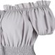 thumbnail image 5 of Faldas largas Vestido largo informal para mujer con cordones y cuello oblicuo, traje diario de corte holgado (gris XXXL) Kuymtek Gris T 3EG para Mujer, 5 of 6