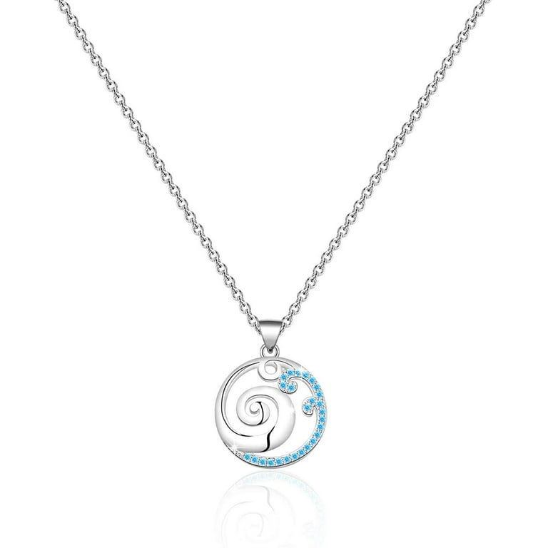 MYOSPARK Blue Wave Necklace Hawaiian Beach Necklace for Women