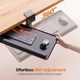 thumbnail image 4 of Klearlook Keyboard Tray Under Desk with 360&deg; Rotation, Ergonomic Computer Keyboard & Mouse Tray 25"W&times;11.02"D Sit Stand Desk Keyboard Holder, 4 of 6
