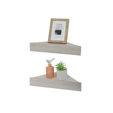 

Kiera Grace Set of Two Rustic & Farmhouse Modern Decorative Engineered Wood Chunky Floating Triangle