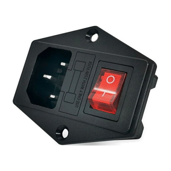 kurtrusly AC Power Socket 3 -pin 3D Printer Machinery Rocker Switch On/off Power Outlet Flame Retardant 1Set