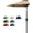 Tan, variant on Patio Umbrella 9FT Half Outdoor with Solar LED Lights and Smooth Crank Lift, Shade Canopy for Backyard Garden Deck Dark Green