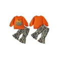 thumbnail image 2 of Cjfdfy Toddler Baby Girl Halloween Outfit Camo Pumpkin Print Long Sleeve Pullover Camouflage Flare Pants Little Baby Cute My First Halloween Fall Winter Clothes, 2 of 9