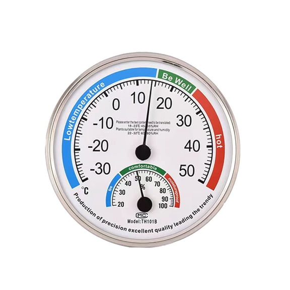 TH101B Round Thermometer Hygrometer Indoor/ Outdoor -30~50℃ Temperature Monitor 20-100% Humidity Monitor Meter