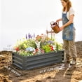 thumbnail image 3 of Outsunny 4' x 2' x 1' Raised Garden Bed, Galvanized Planter Box Light Grey, 3 of 10