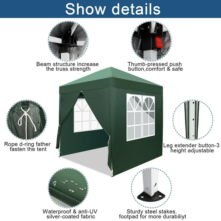 Zimtown 6x6ft Waterproof Canopy Tent, Enclosed Shelter with