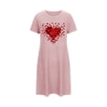 thumbnail image 4 of Levmjia Womens Sleepwear Short Sleeve Nightgown Soft Polyester Spandex Summer Comfortable Oversized Sleep Dress Casual Loungewear Sexy Print Round Neck S-XXL, 4 of 6