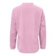 thumbnail image 5 of HUANBAI Long Sleeve Corduroy Shirt Oversized Casual Button Up Tunic Sweatshirts Loose Side Split Pullover Solid Color Shirts, 5 of 5