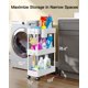 thumbnail image 3 of Carrito de almacenamiento con ruedas Pipishell Slim para baño, color blanco, 3 of 7