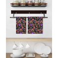 thumbnail image 3 of Watercolor Flowers Kitchen Dish Towels for Drying Dishes Set of 4, Retro Spring Floral Botanical Leaves Black Waffle Weave Microfiber Hand Tea Bathroom Towels Quick Dry & Absorbent Towel 15.7x23.6, 3 of 7