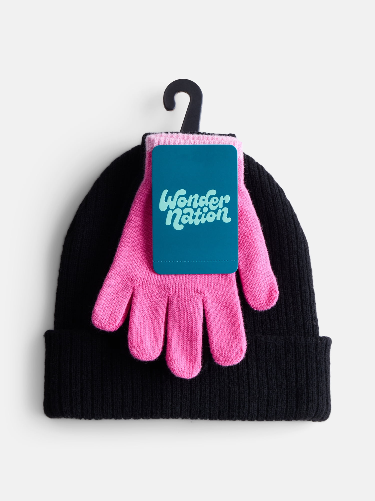 Wonder Nation Girls Beanie and Glove Set, 2 Piece